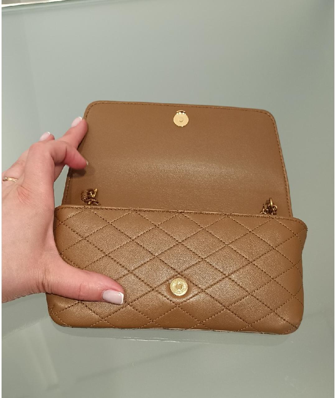 SAINT LAURENT Коричневая кожаная сумка через плечо, фото 5