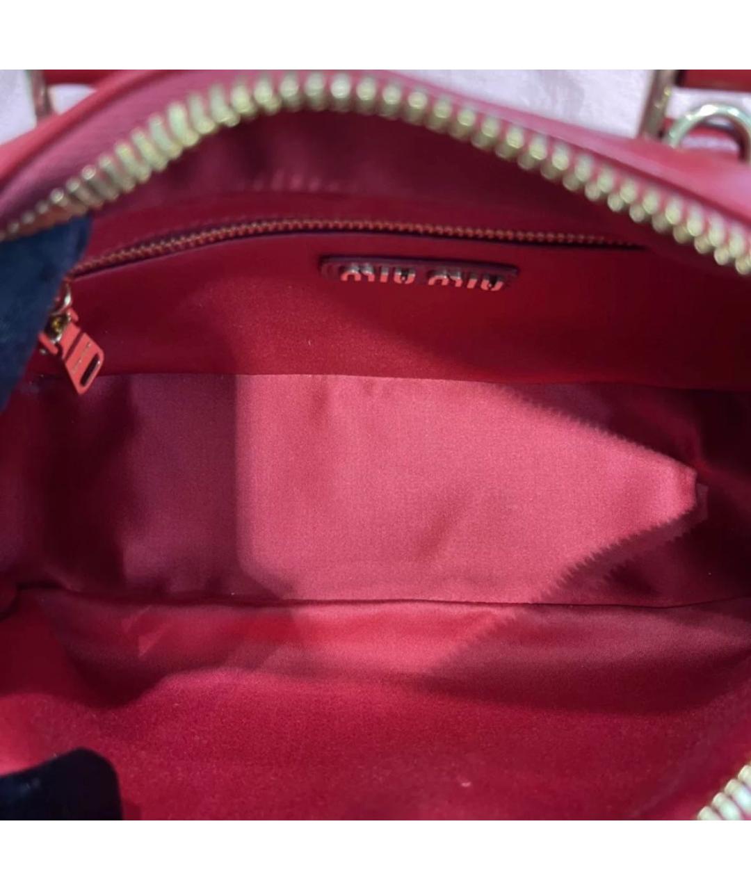 MIU MIU Красная кожаная сумка с короткими ручками, фото 8