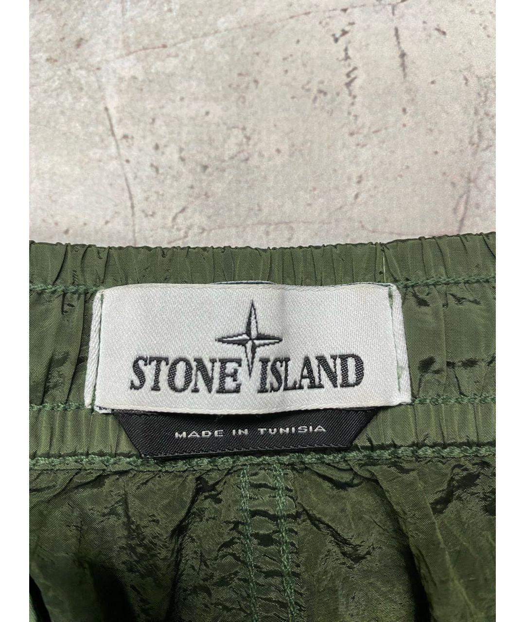 STONE ISLAND Хаки полиамидовые повседневные брюки, фото 5