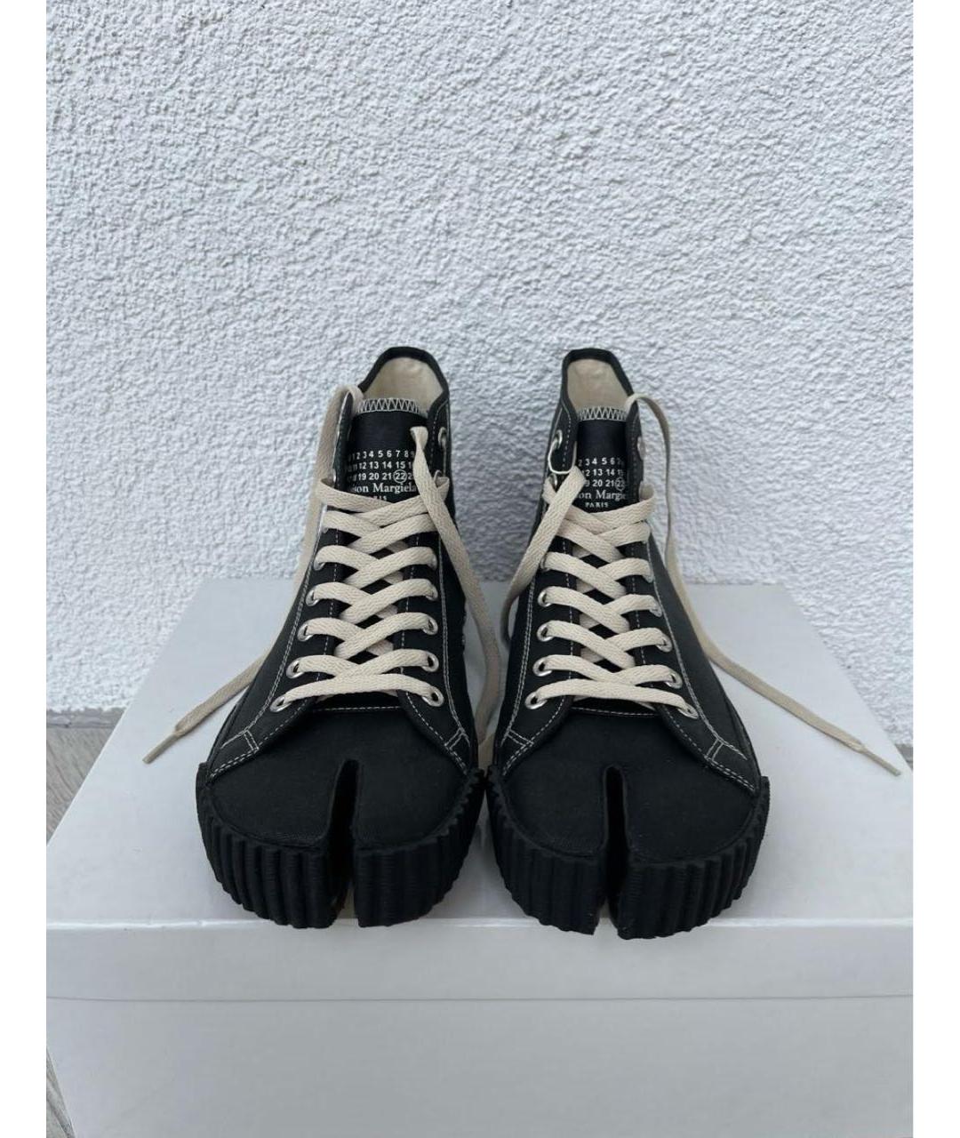 MAISON MARGIELA Черные текстильные высокие кроссовки / кеды, фото 2
