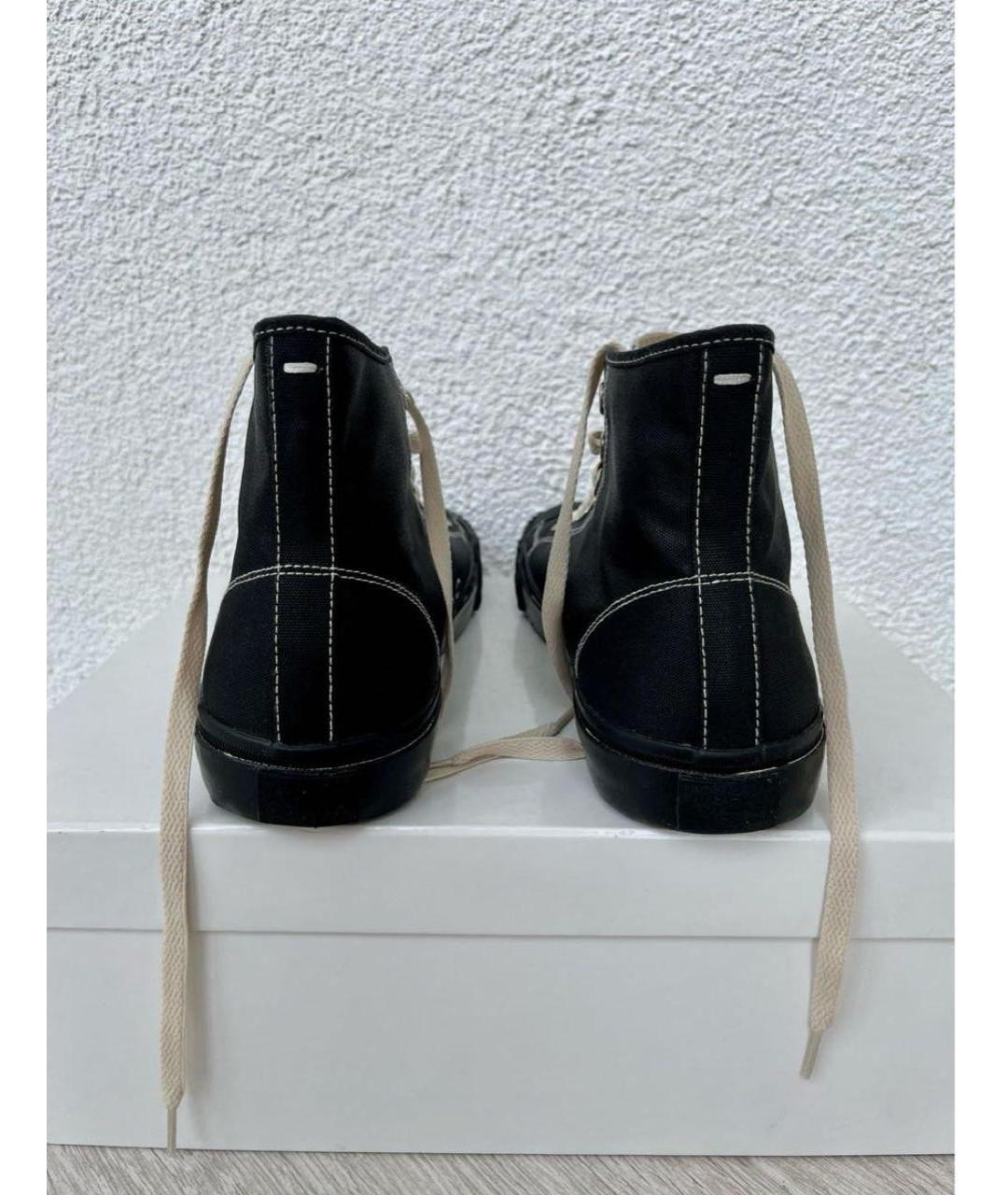 MAISON MARGIELA Черные текстильные высокие кроссовки / кеды, фото 3