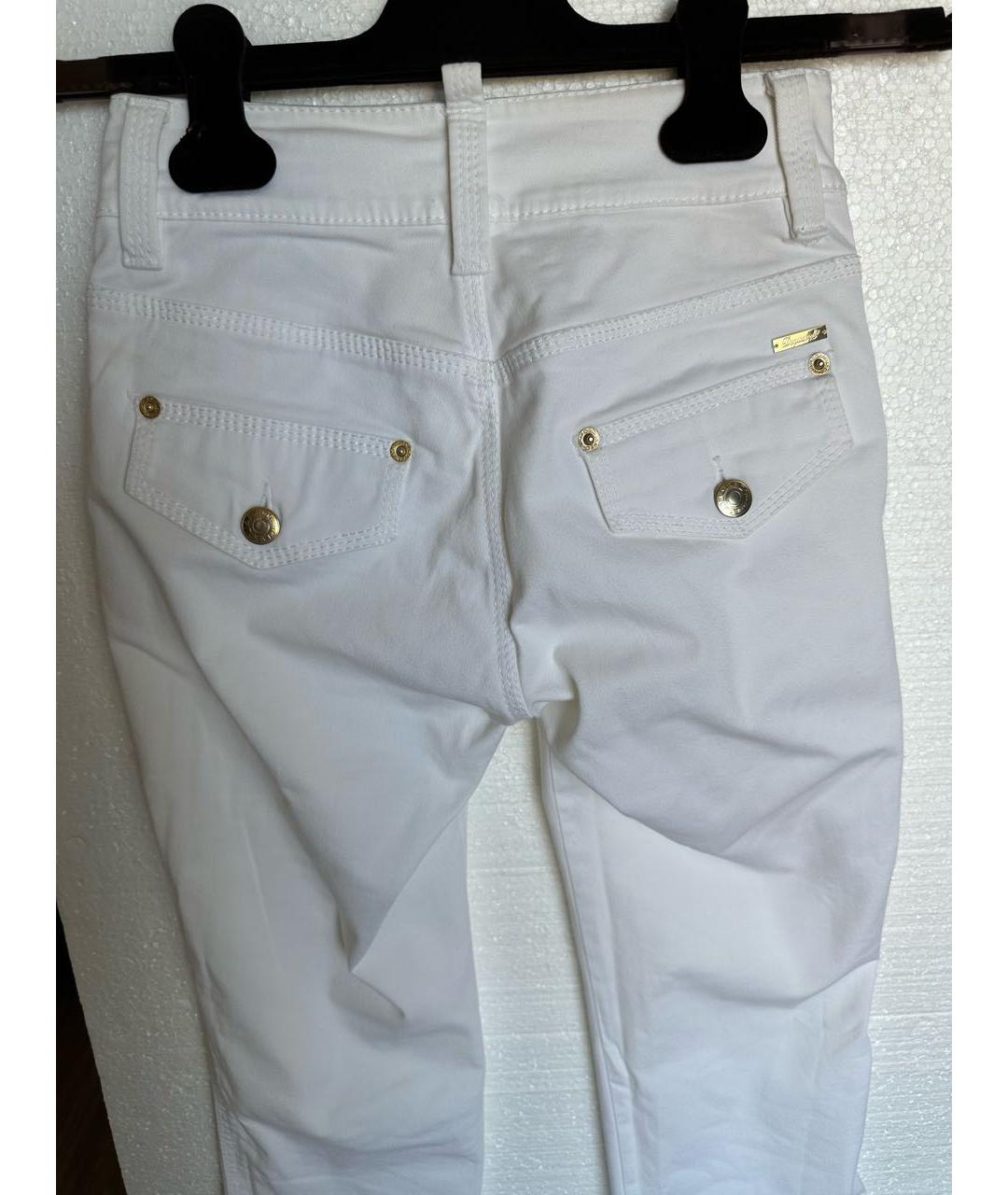 DSQUARED2 Белые хлопковые прямые джинсы, фото 5