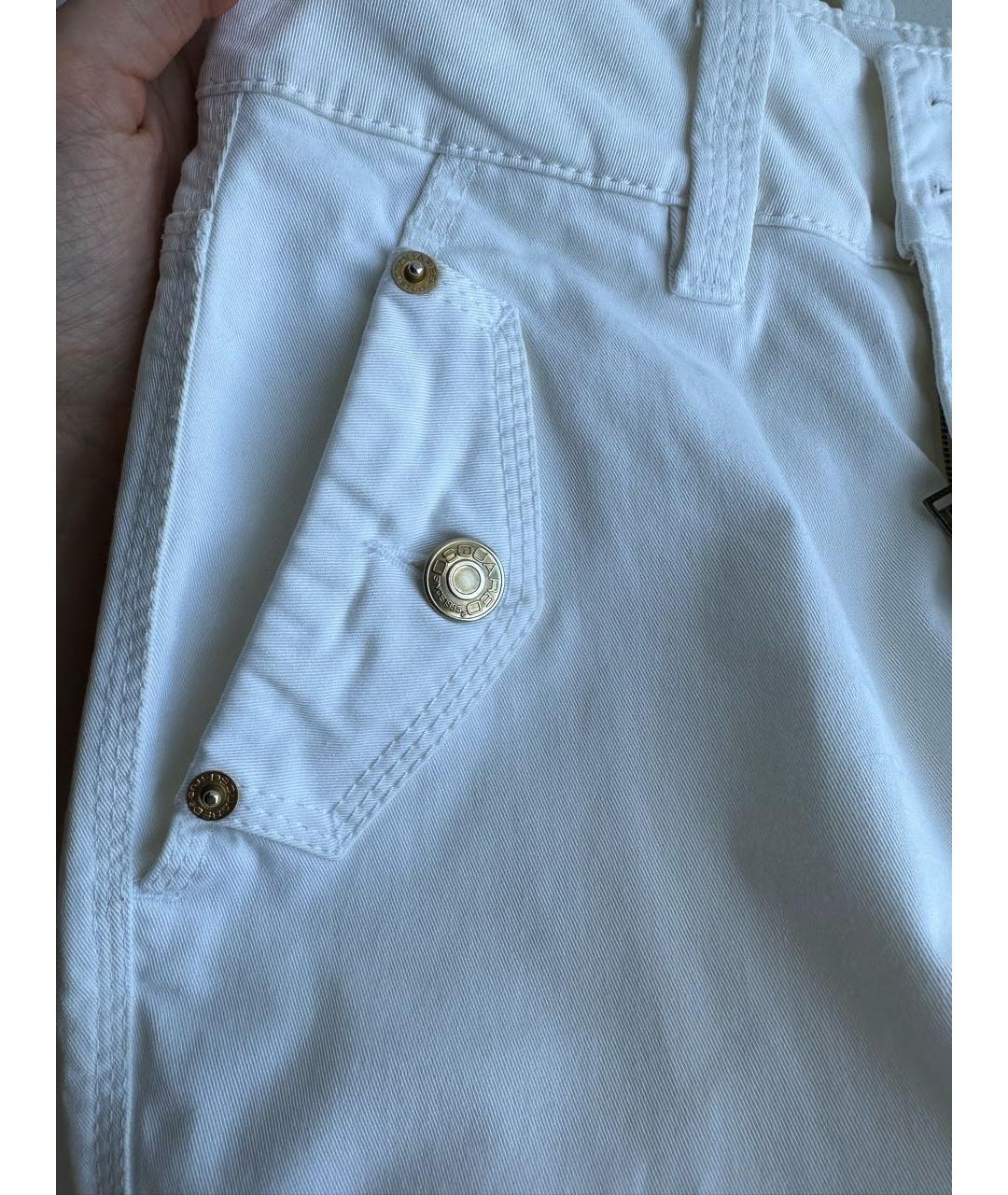 DSQUARED2 Белые хлопковые прямые джинсы, фото 7