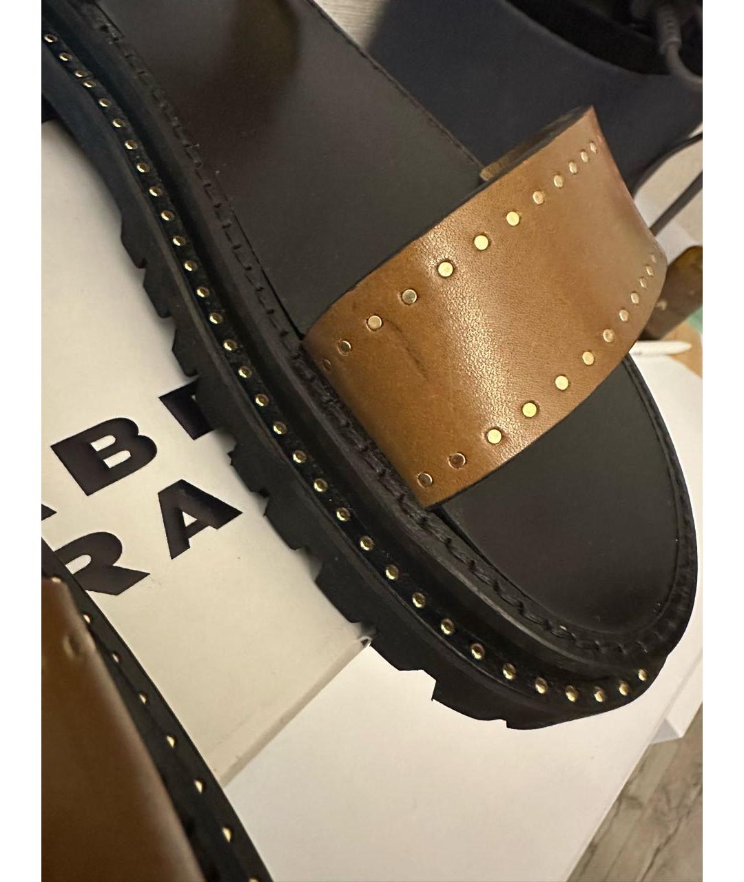 ISABEL MARANT Коричневые кожаные босоножки, фото 6