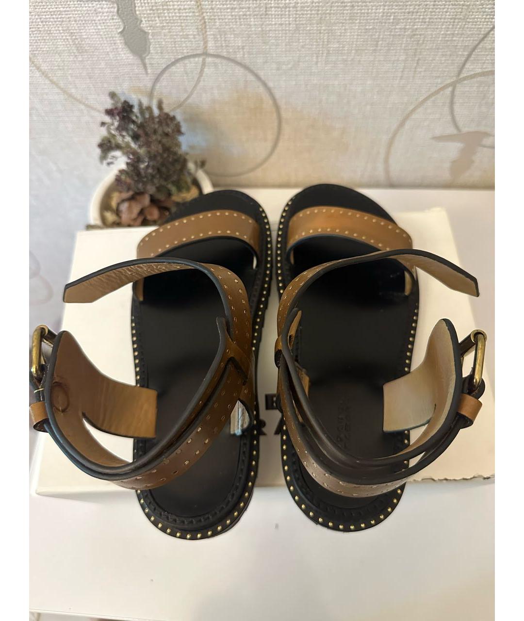 ISABEL MARANT Коричневые кожаные босоножки, фото 3