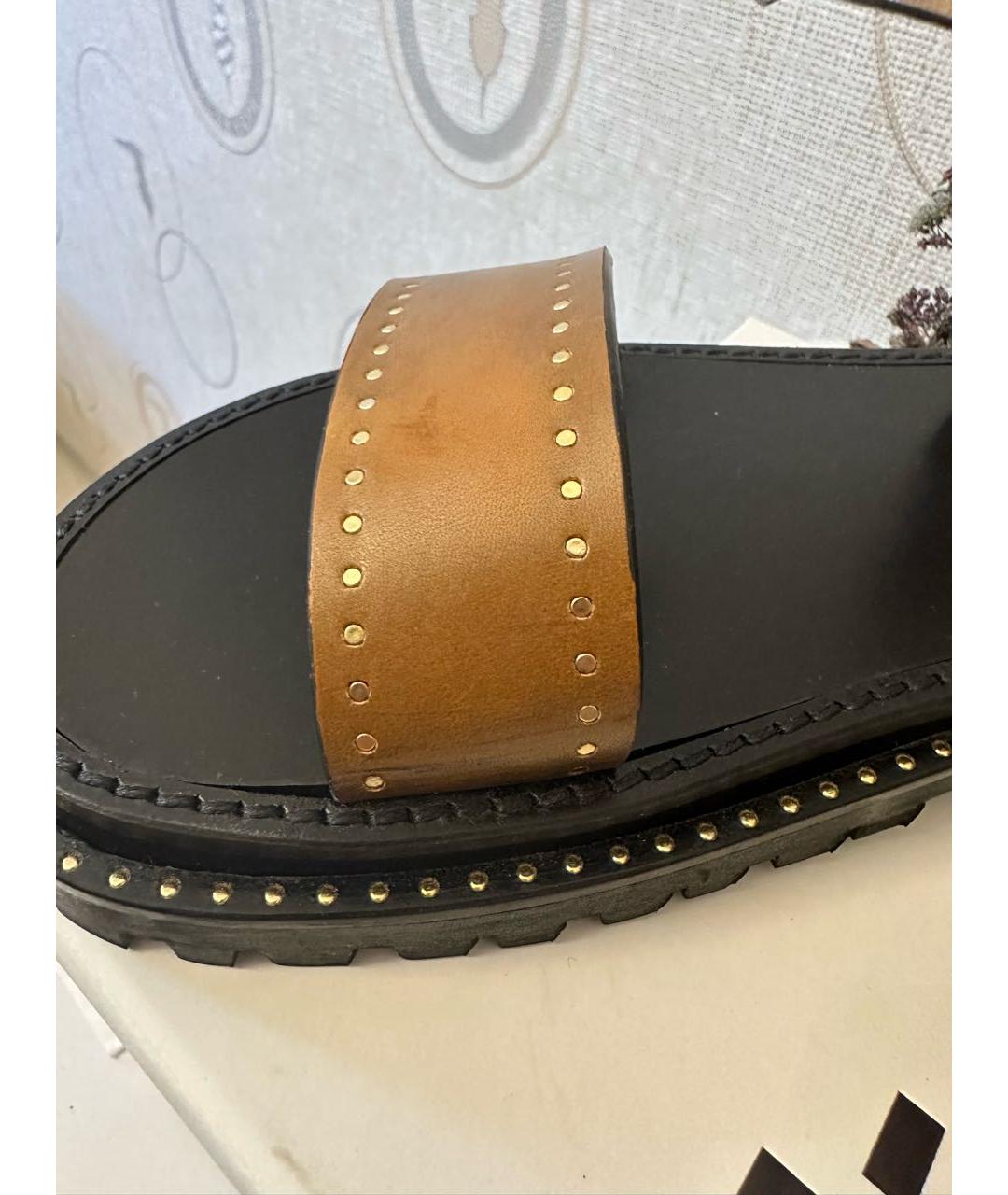 ISABEL MARANT Коричневые кожаные босоножки, фото 5