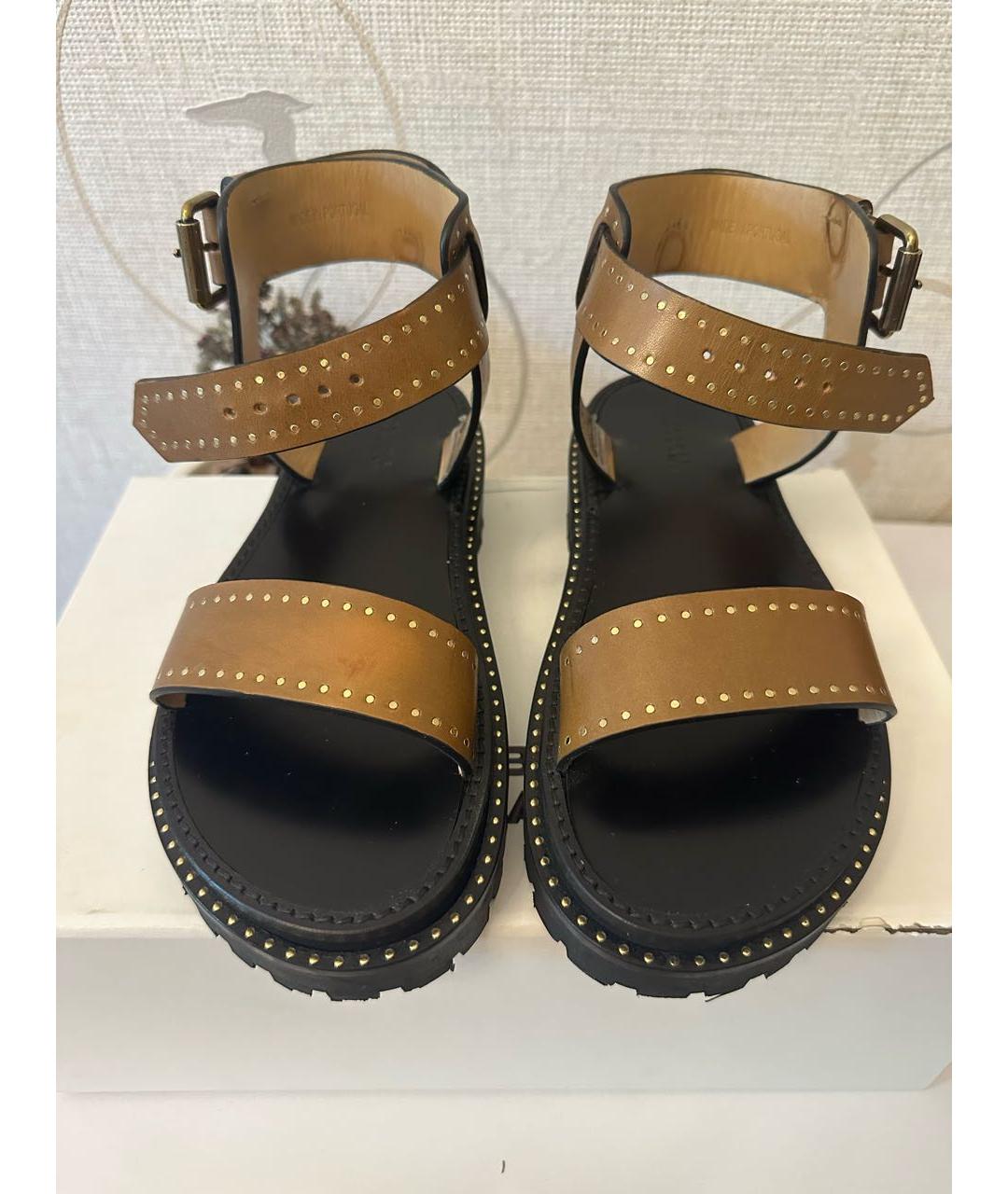 ISABEL MARANT Коричневые кожаные босоножки, фото 2