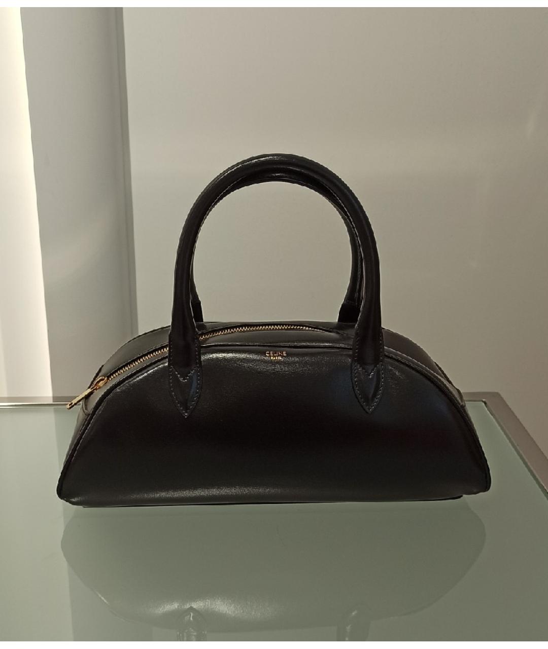 CELINE PRE-OWNED Черная кожаная сумка с короткими ручками, фото 5