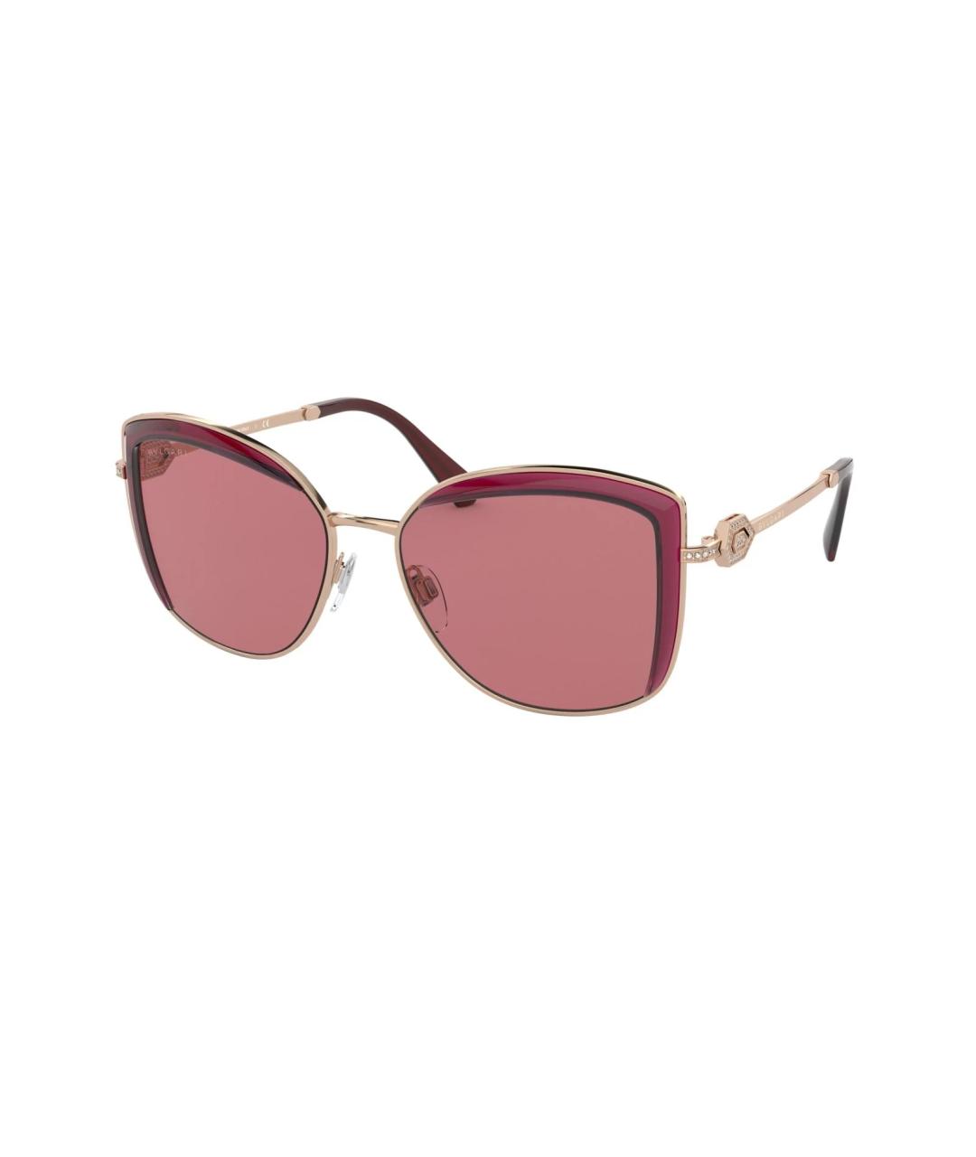 BVLGARI Розовые металлические солнцезащитные очки, фото 1