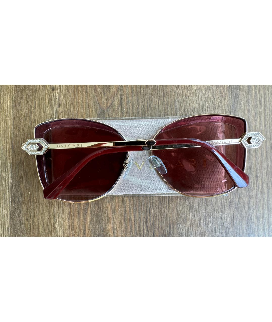BVLGARI Розовые металлические солнцезащитные очки, фото 3