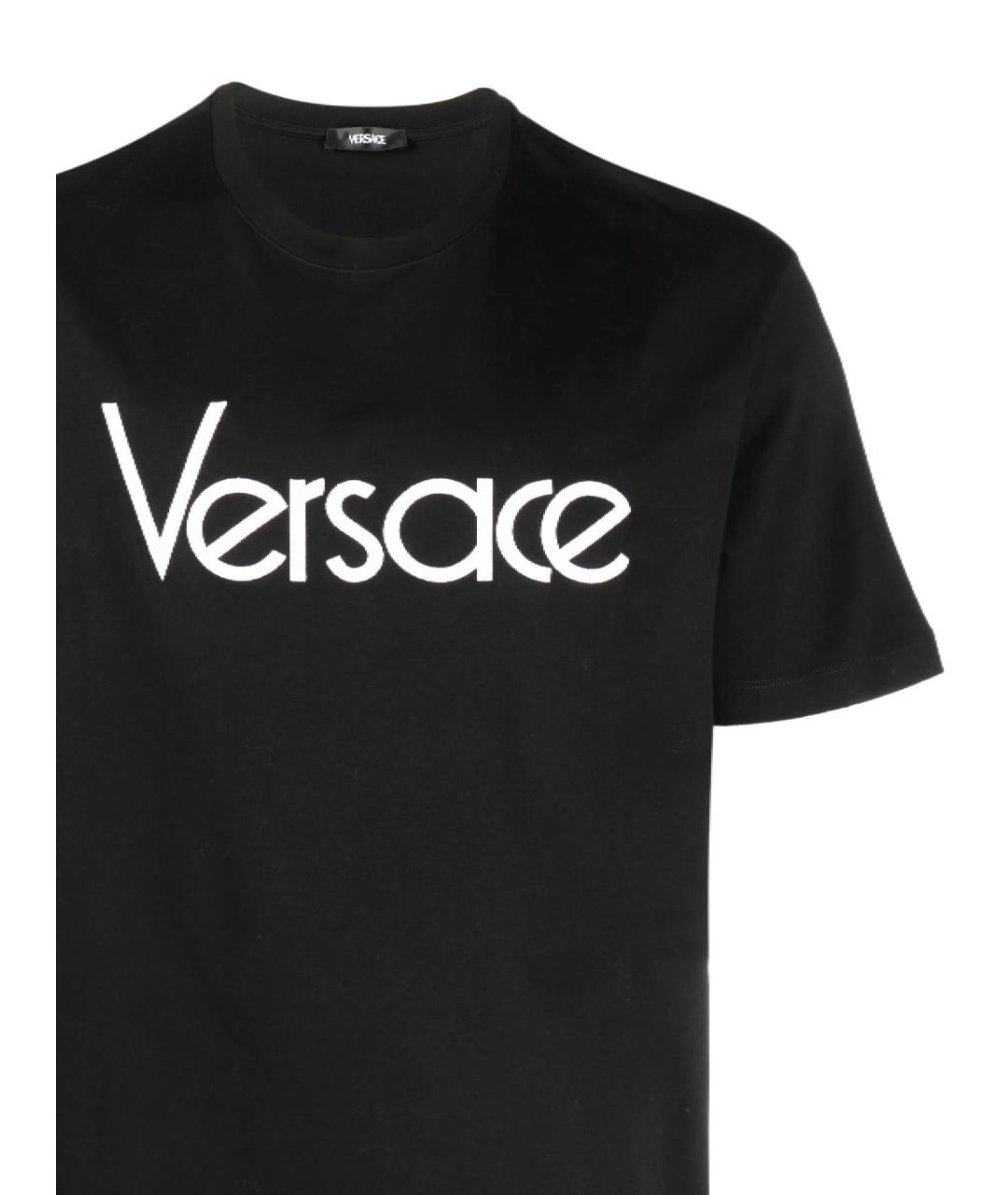 VERSACE Черная хлопковая футболка, фото 2