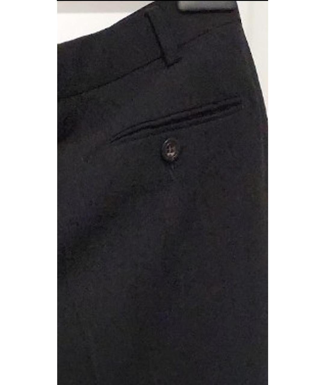 PAL ZILERI Черные шерстяные повседневные брюки, фото 4