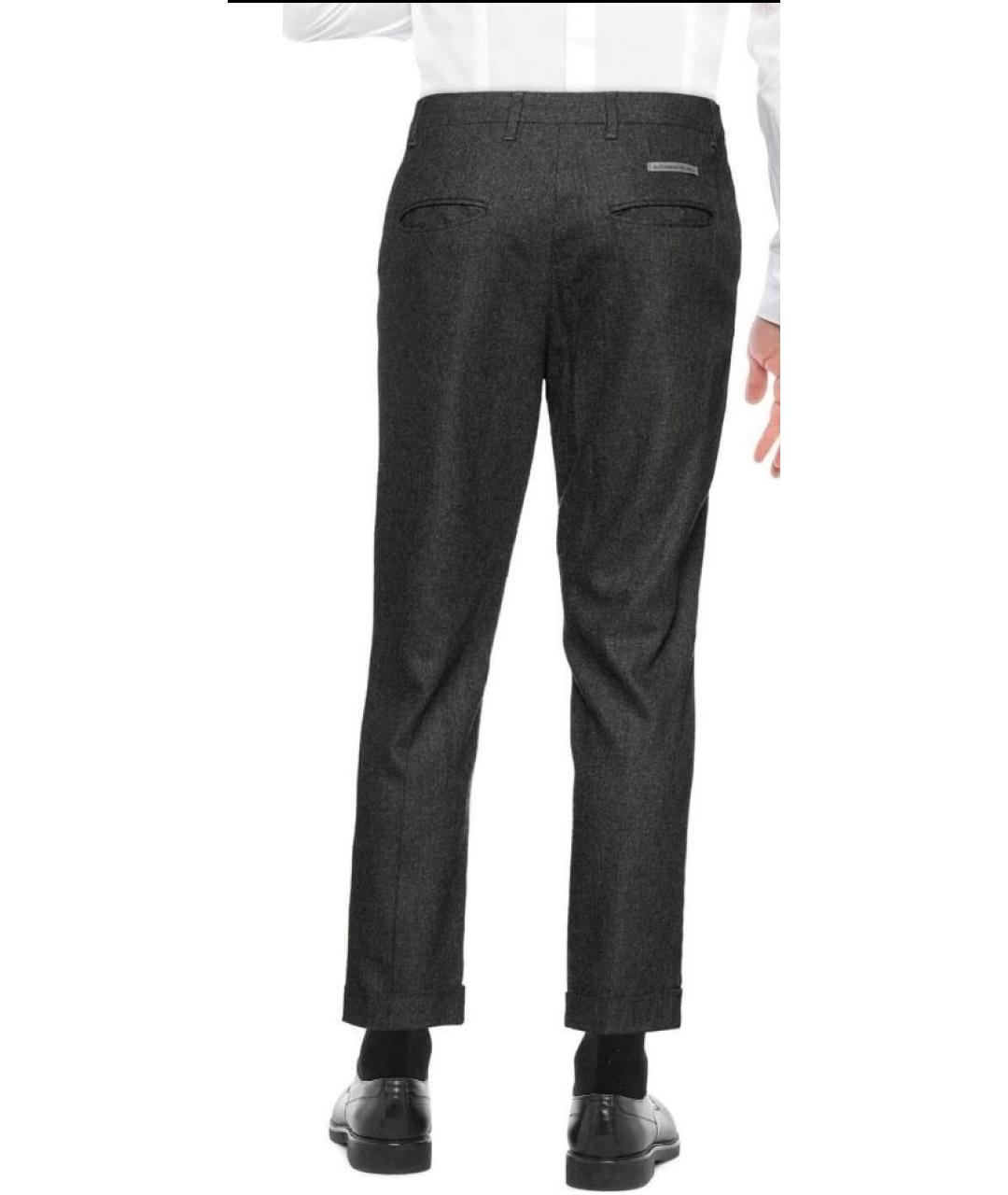 ALESSANDRO DELL'ACQUA Черные шерстяные повседневные брюки, фото 2