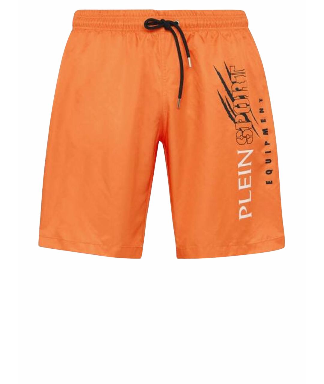 PLEIN SPORT Оранжевое полиэстеровые шорты, фото 1