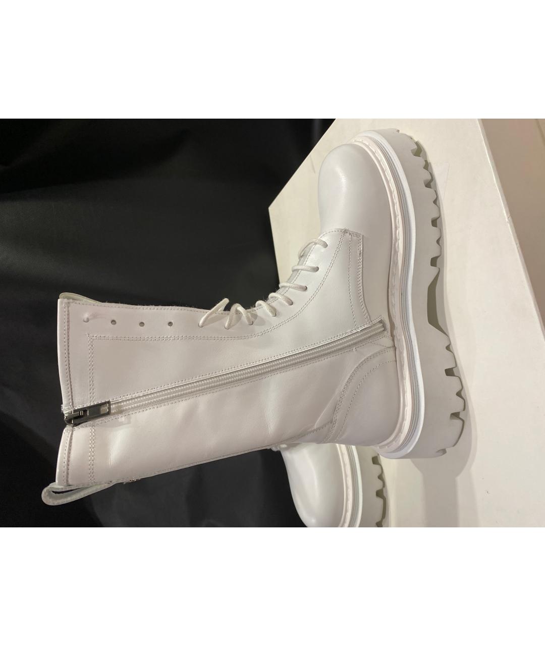 CASADEI Белые кожаные ботинки, фото 9