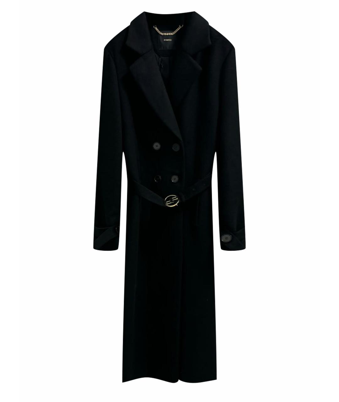 PINKO Черное полиэстеровое пальто, фото 1