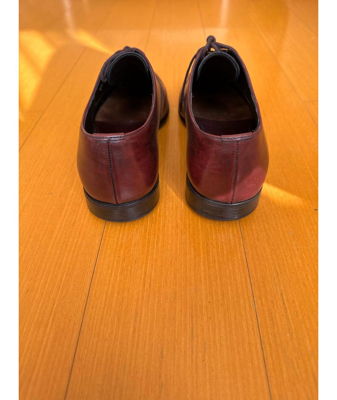 PRADA Бордовые кожаные туфли, фото 4