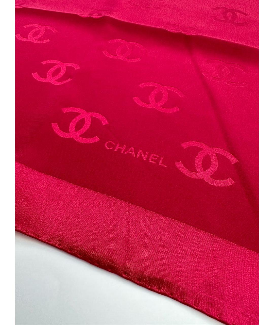 CHANEL PRE-OWNED Красный шелковый платок, фото 2