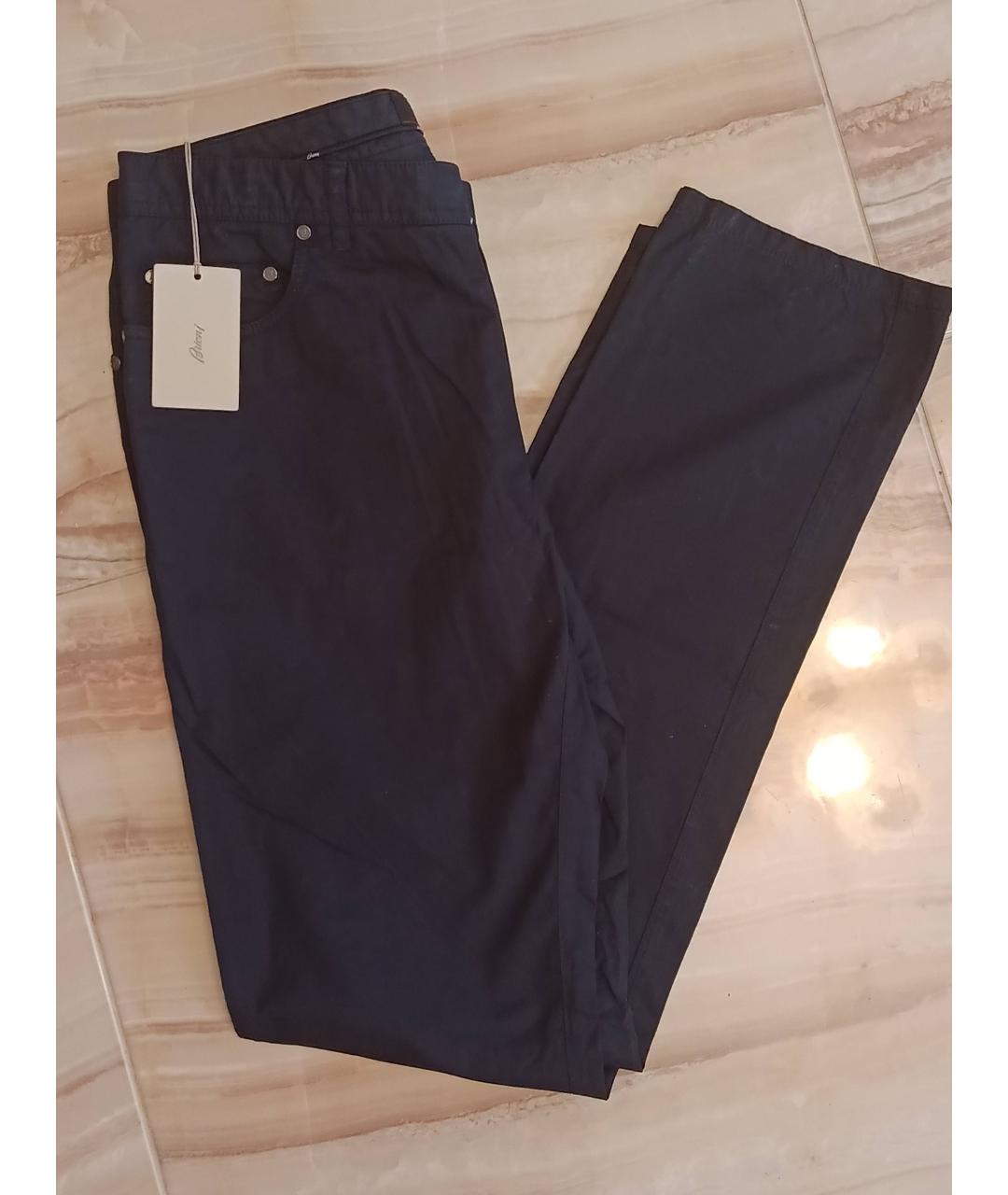 BRIONI Темно-синие хлопковые повседневные брюки, фото 9