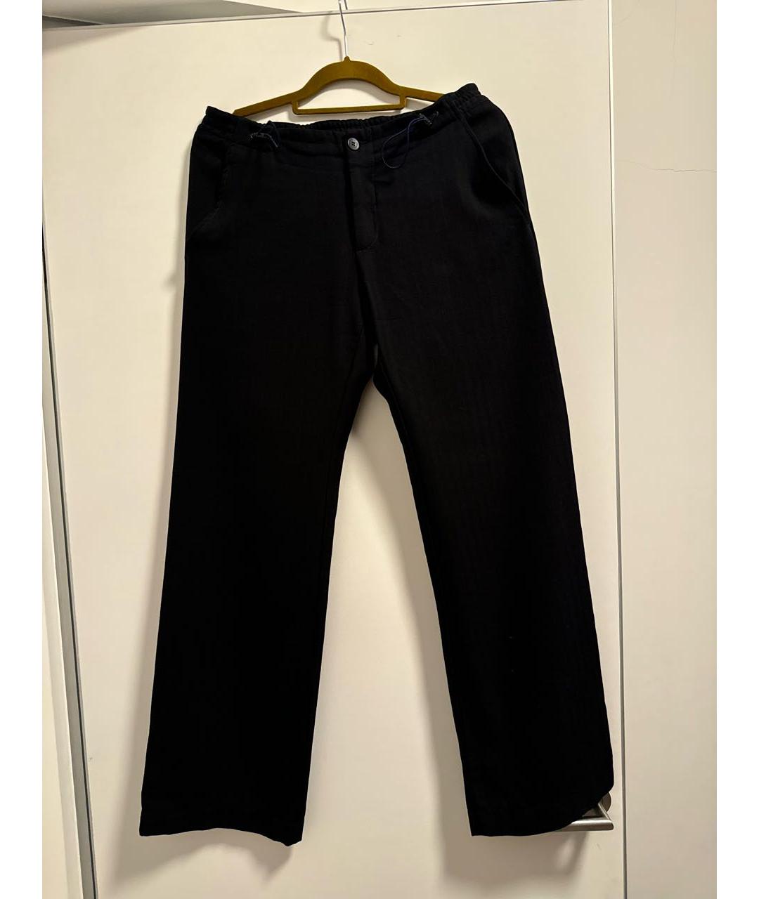 GIANFRANCO FERRE Темно-синие шерстяные повседневные брюки, фото 7