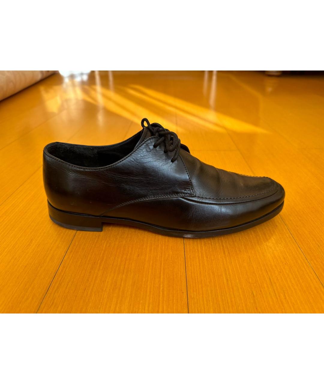 GIORGIO ARMANI Черные кожаные туфли, фото 6