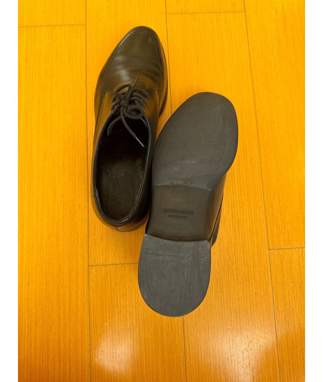GIORGIO ARMANI Черные кожаные туфли, фото 5