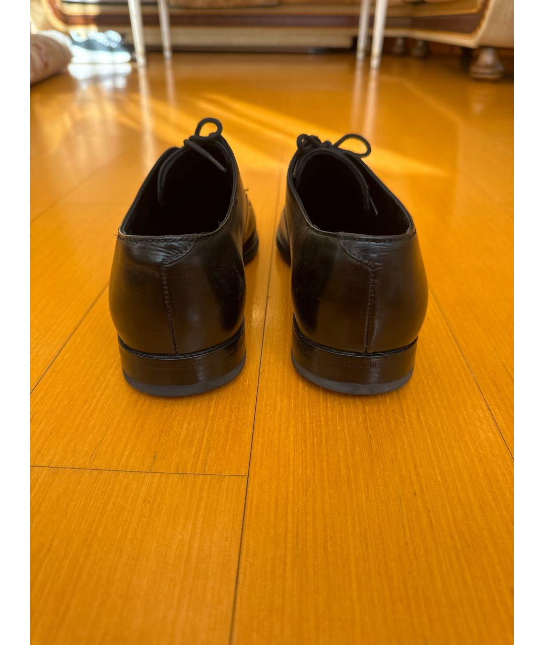 GIORGIO ARMANI Черные кожаные туфли, фото 4