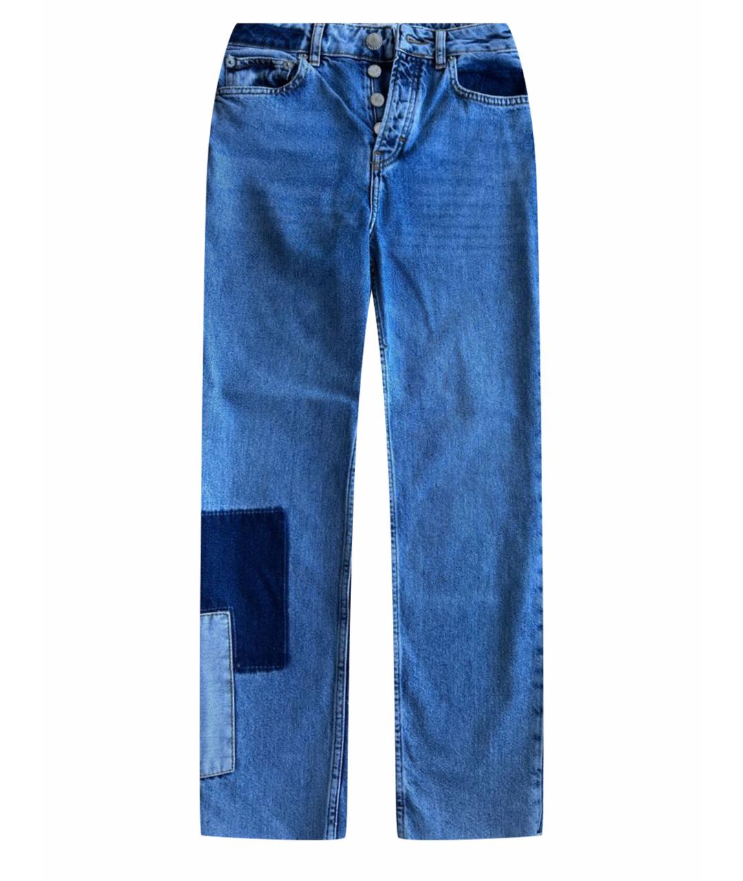 MAJE Синие хлопковые прямые джинсы, фото 1