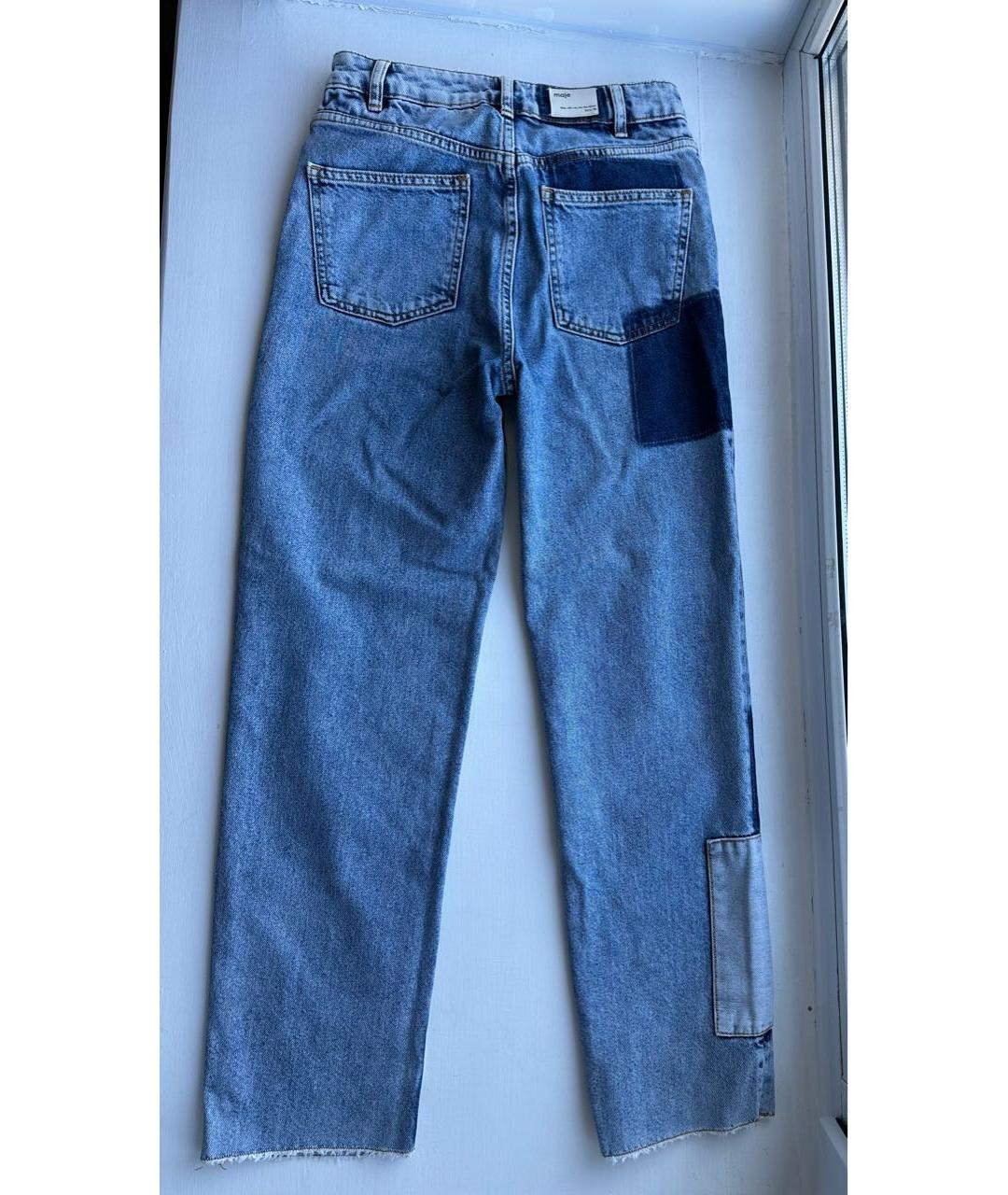 MAJE Синие хлопковые прямые джинсы, фото 2