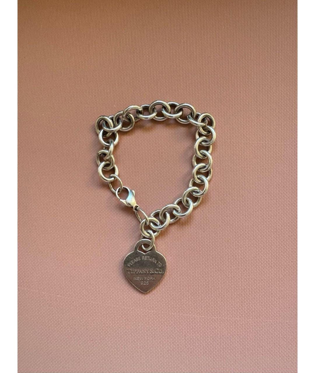 TIFFANY&CO Антрацитовый серебряный браслет, фото 2