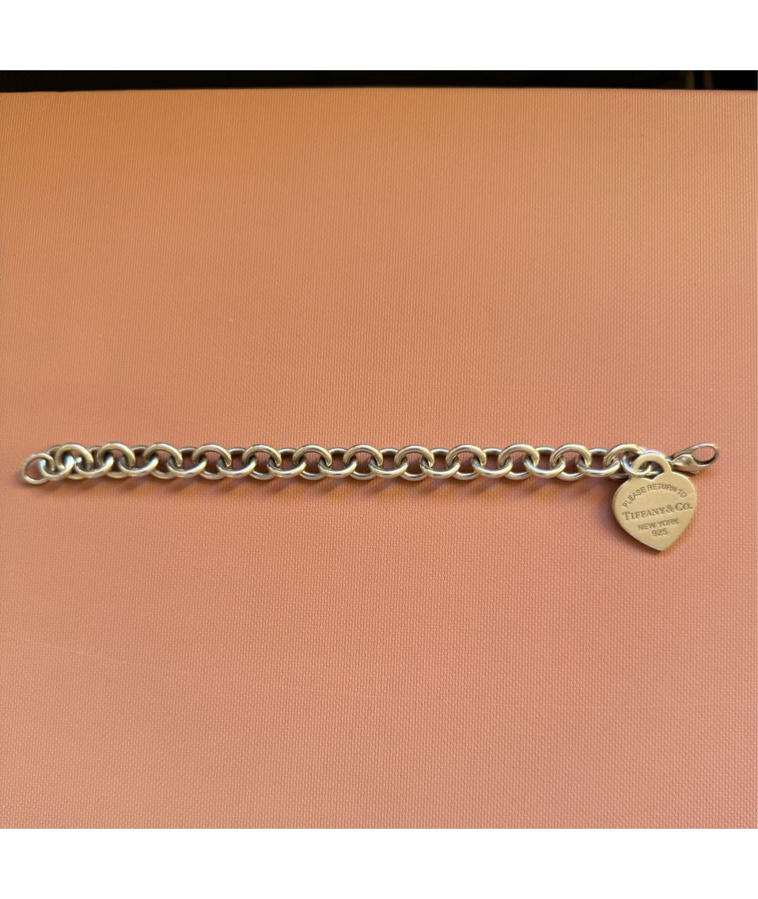 TIFFANY&CO Антрацитовый серебряный браслет, фото 3