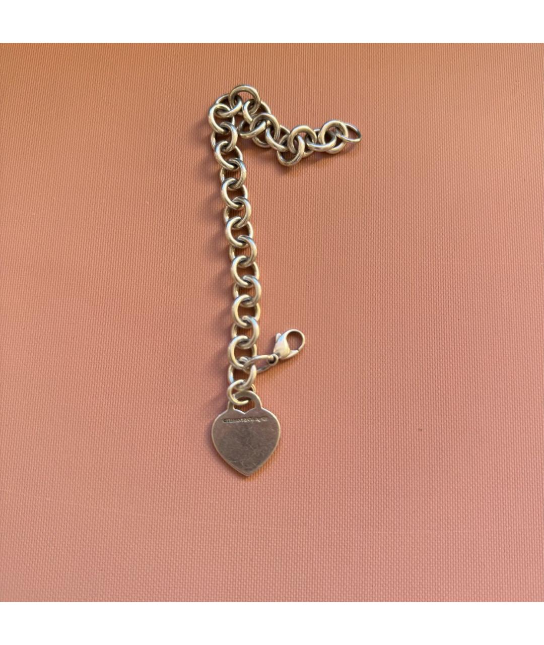 TIFFANY&CO Антрацитовый серебряный браслет, фото 4