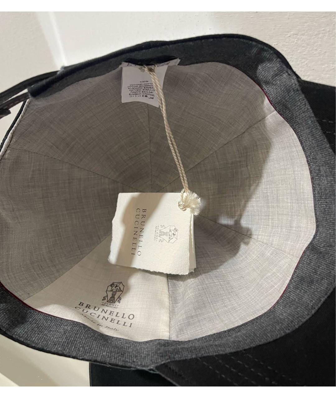 BRUNELLO CUCINELLI Черная хлопковая кепка/бейсболка, фото 6