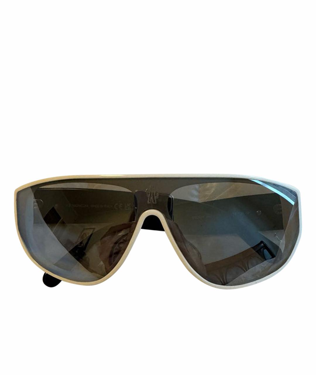 MONCLER Белые пластиковые солнцезащитные очки, фото 1