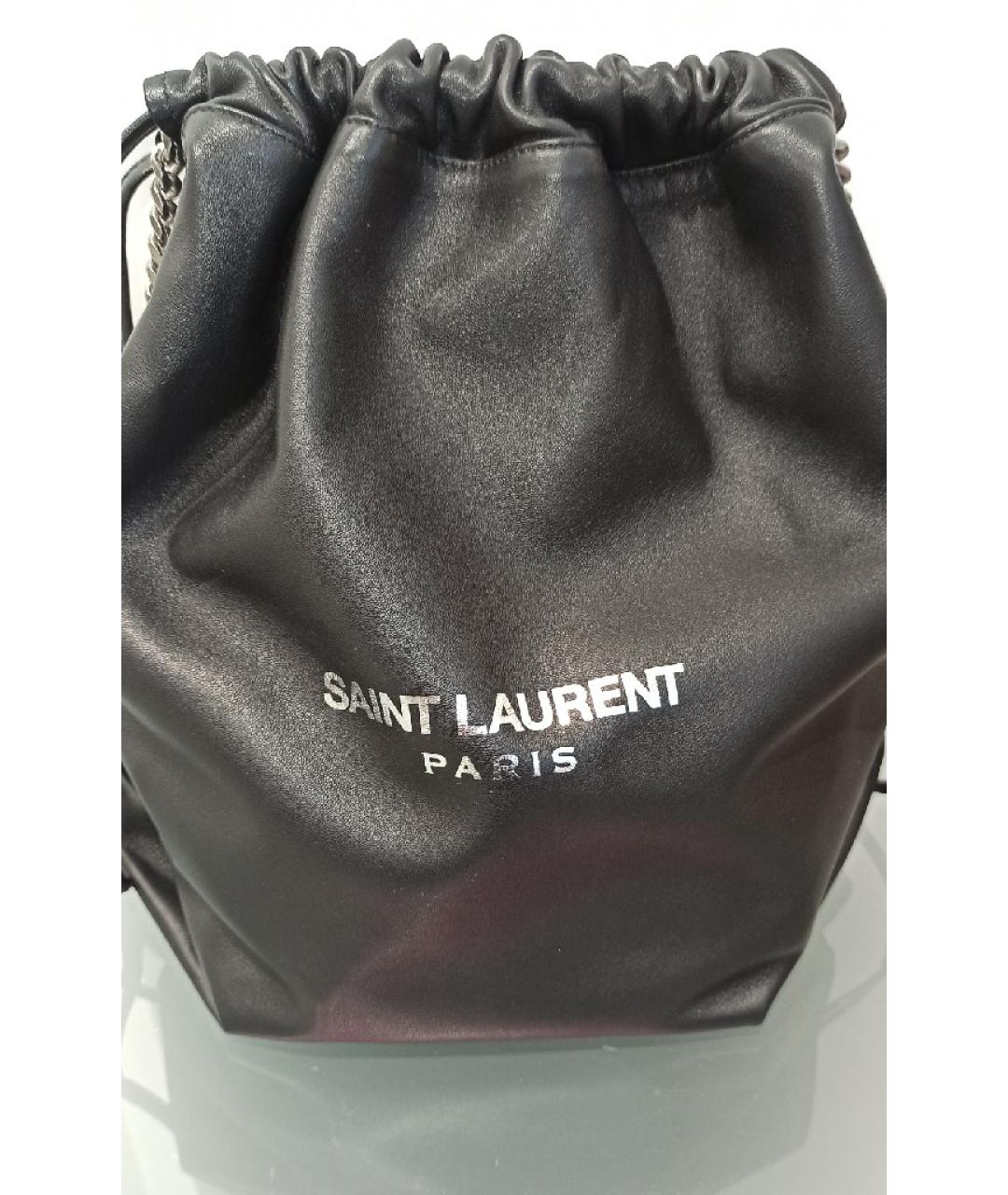 SAINT LAURENT Черная кожаная сумка с короткими ручками, фото 4