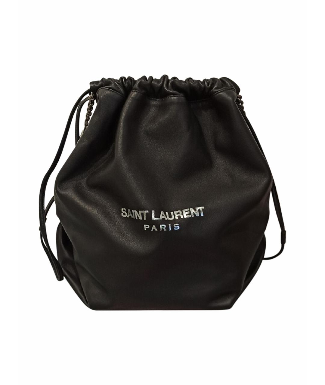SAINT LAURENT Черная кожаная сумка с короткими ручками, фото 1
