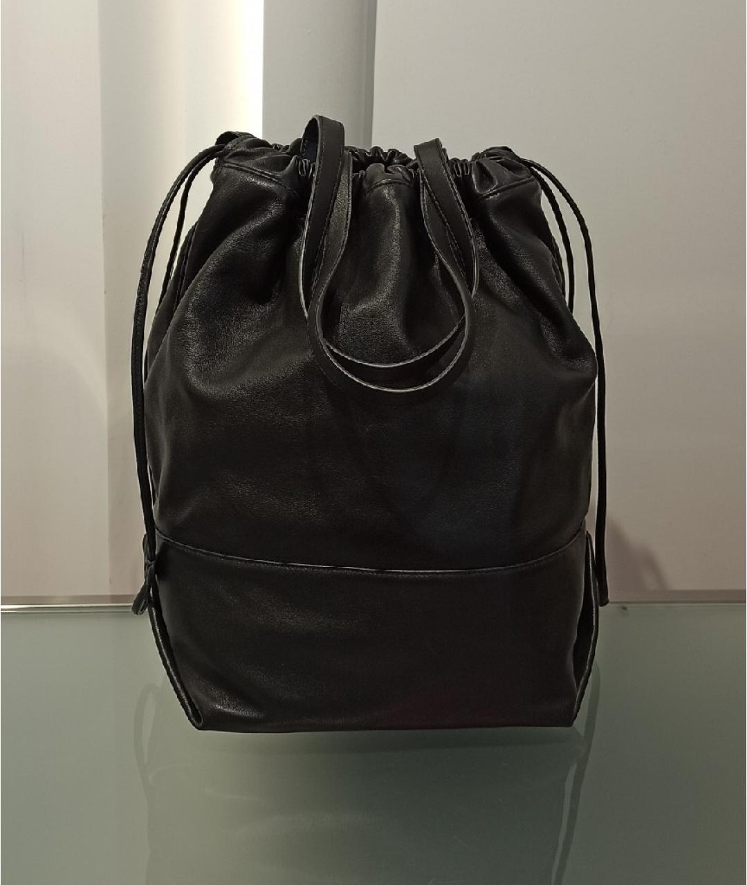 SAINT LAURENT Черная кожаная сумка с короткими ручками, фото 3