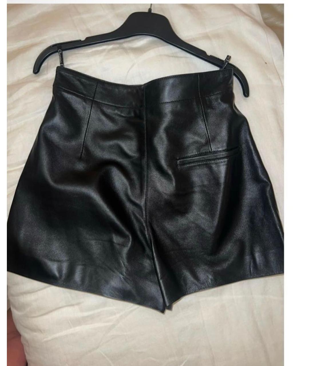 CHRISTIAN DIOR PRE-OWNED Черная кожаная юбка-шорты, фото 3