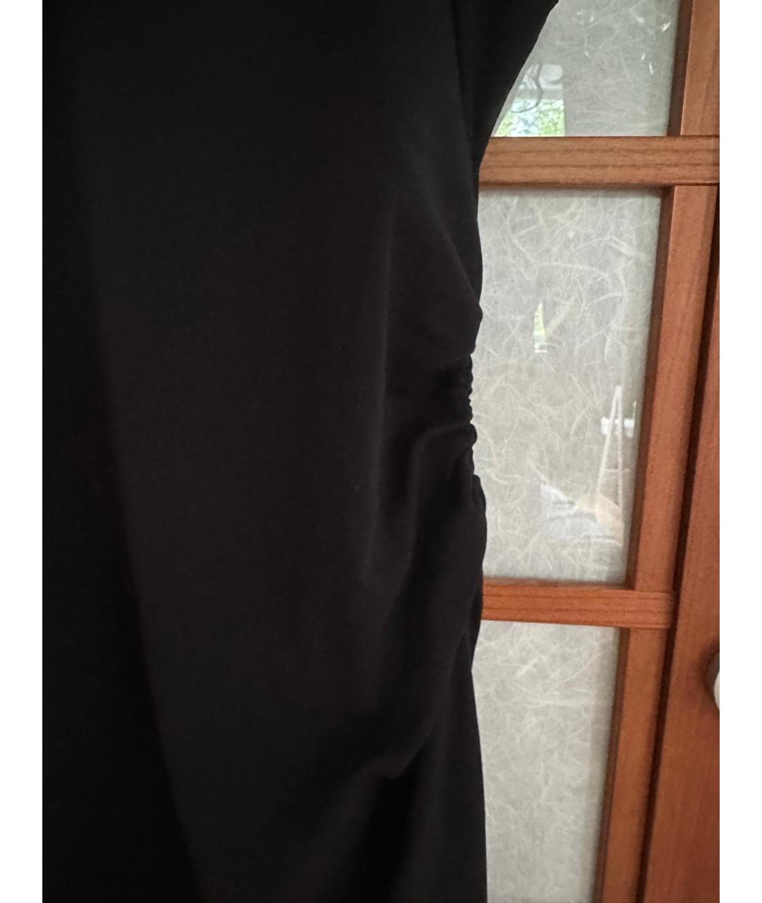 VINCE Черное хлопковое повседневное платье, фото 4