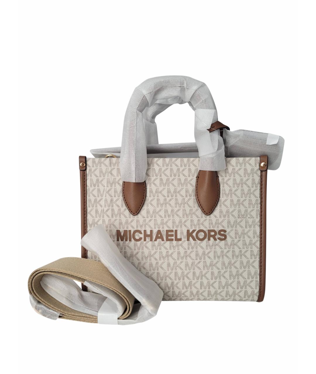 MICHAEL KORS Бежевая пелетеная сумка с короткими ручками, фото 1