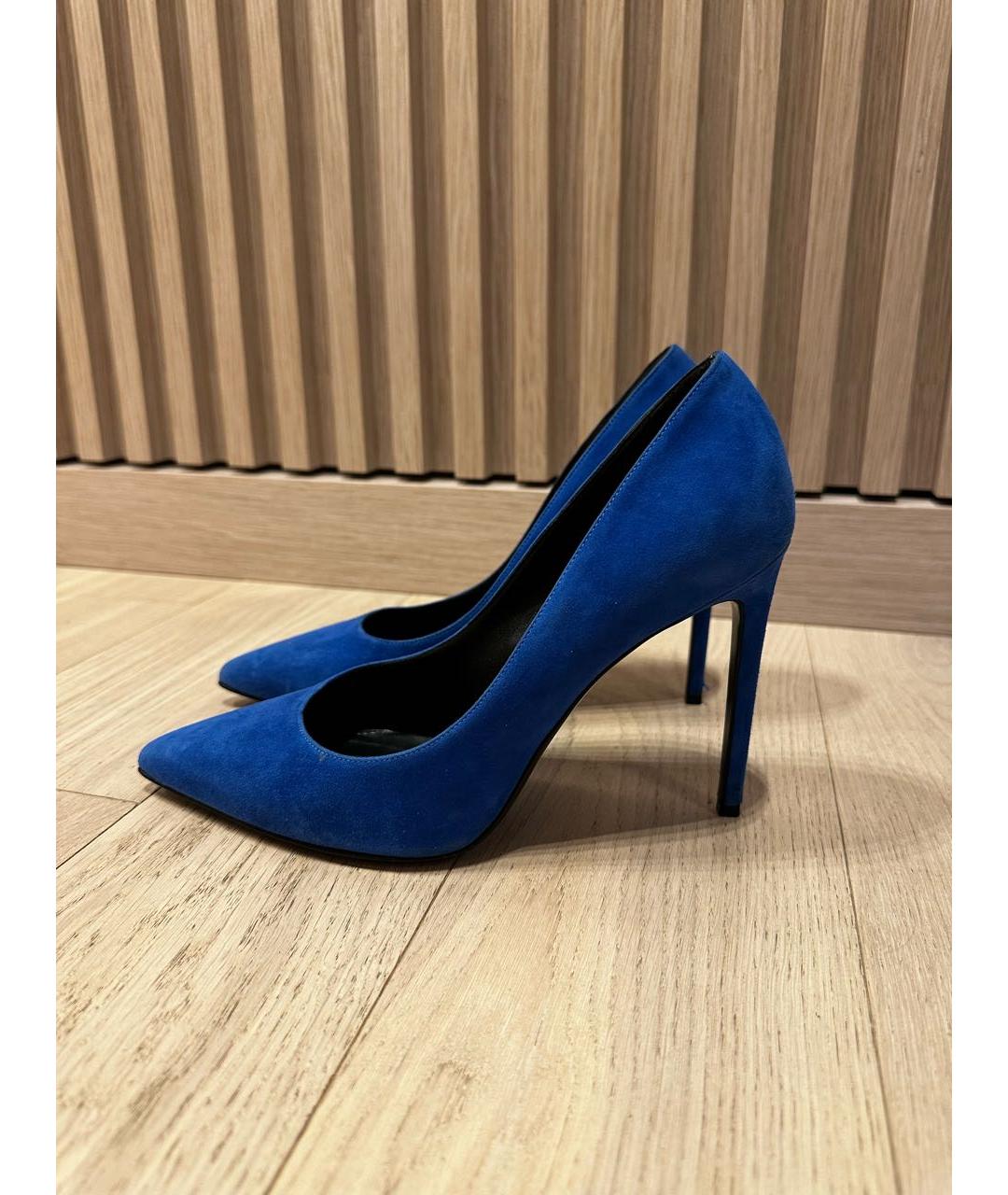 SAINT LAURENT Синие замшевые туфли, фото 5