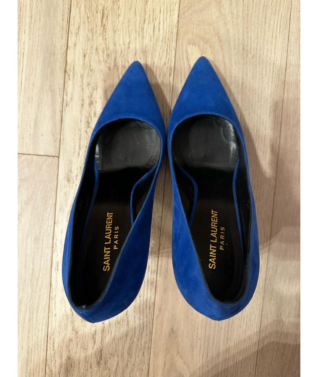 SAINT LAURENT Синие замшевые туфли, фото 3