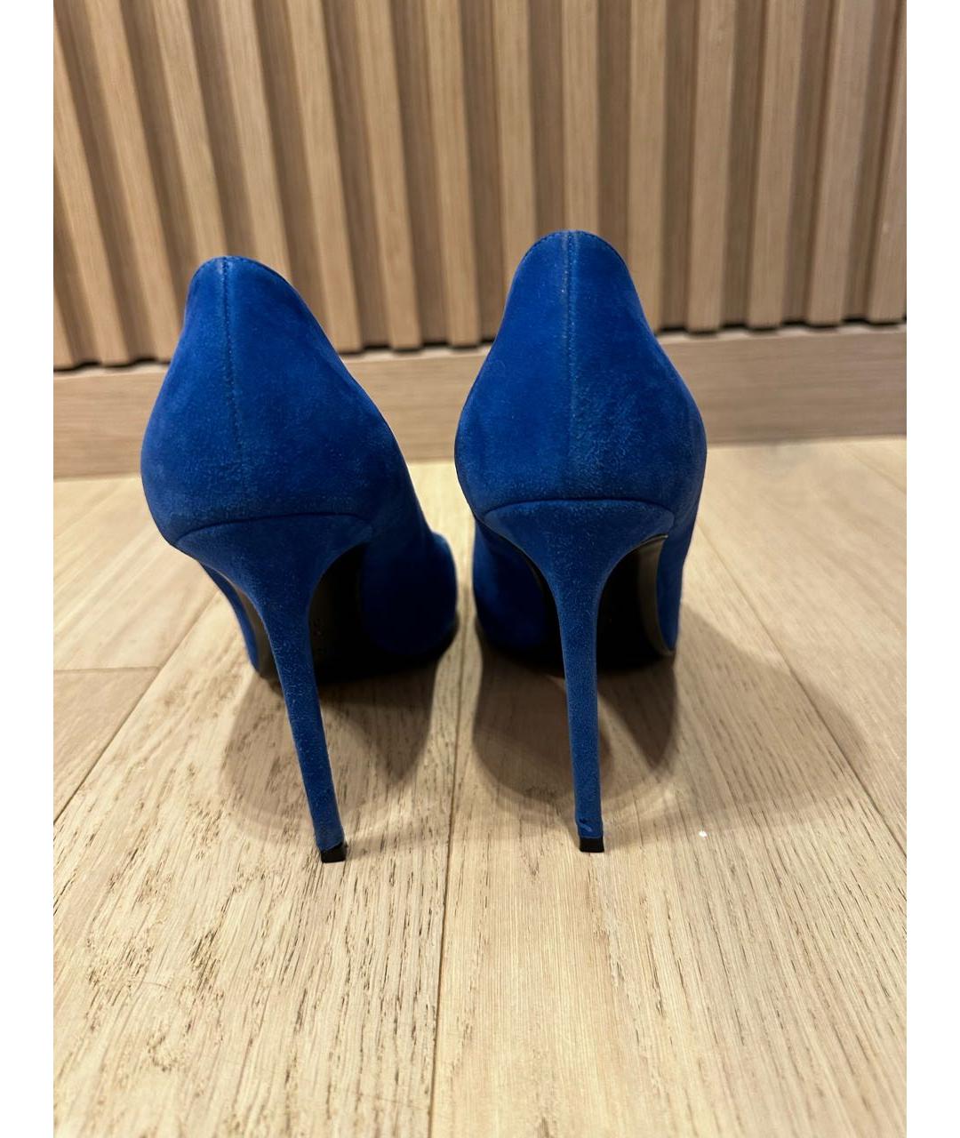 SAINT LAURENT Синие замшевые туфли, фото 4