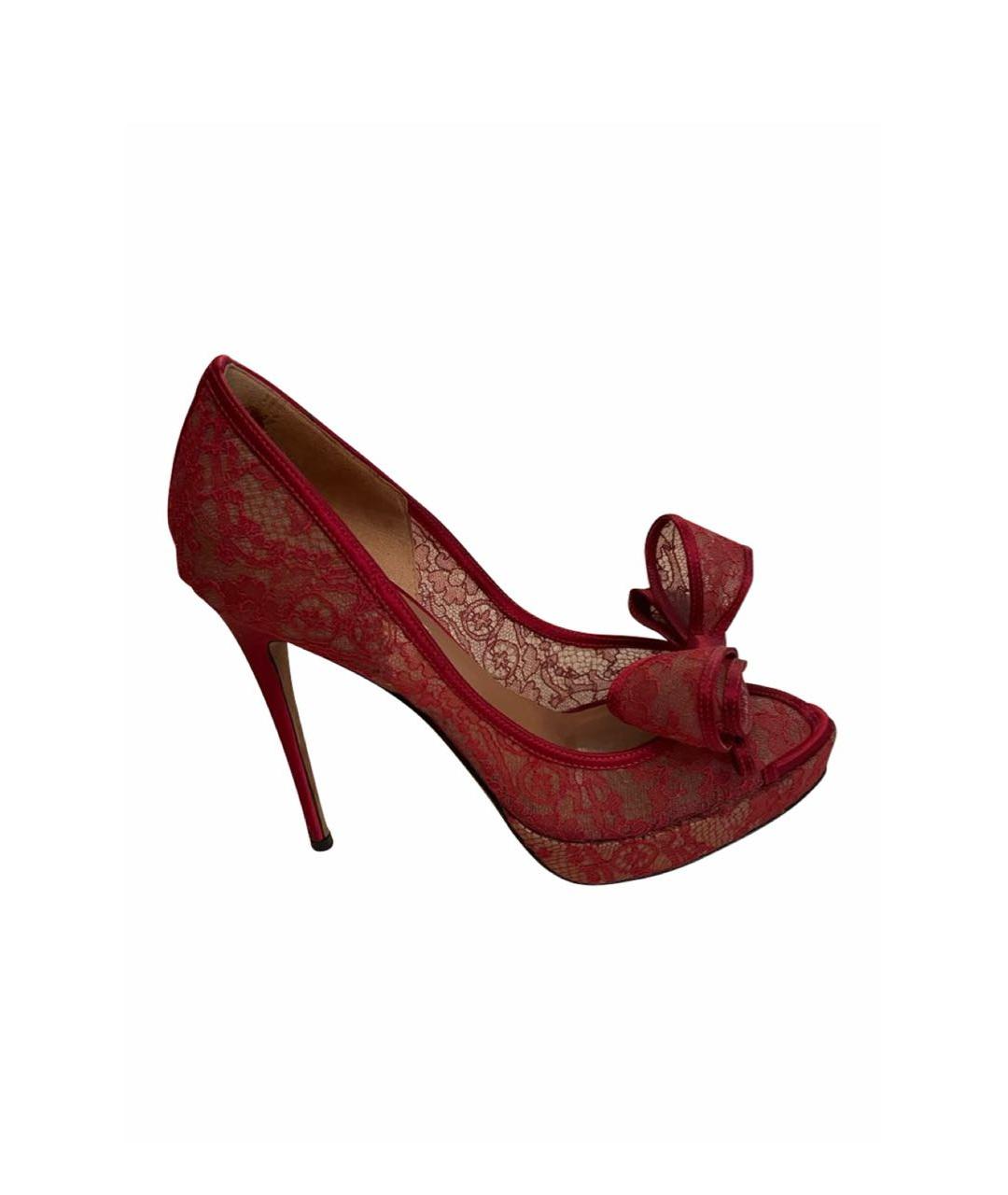 VALENTINO Красные текстильные туфли, фото 1
