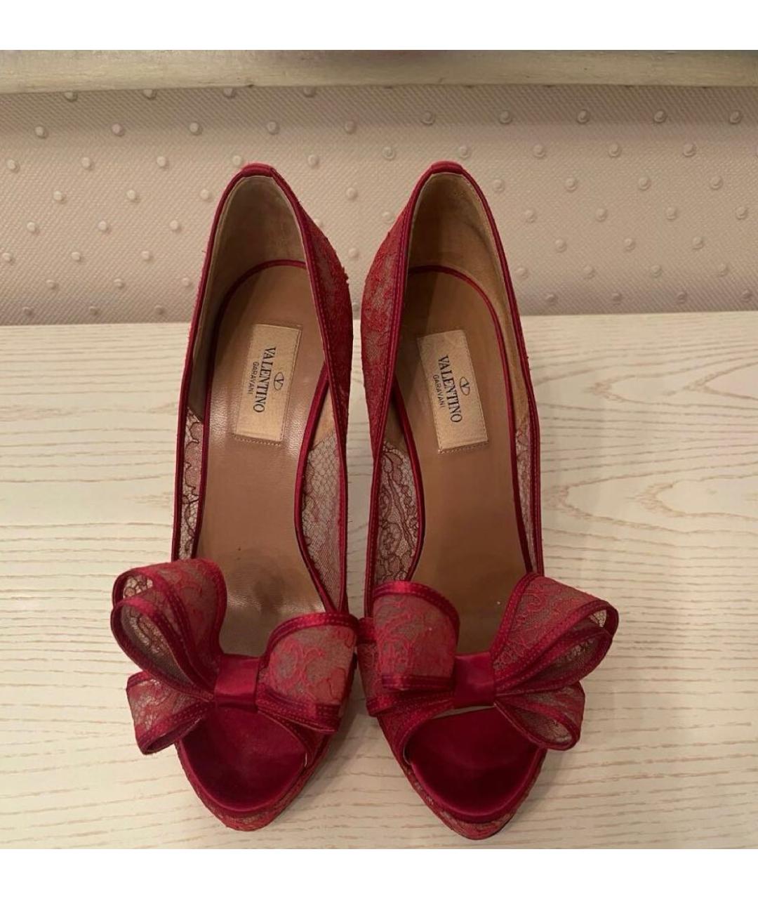 VALENTINO Красные текстильные туфли, фото 3