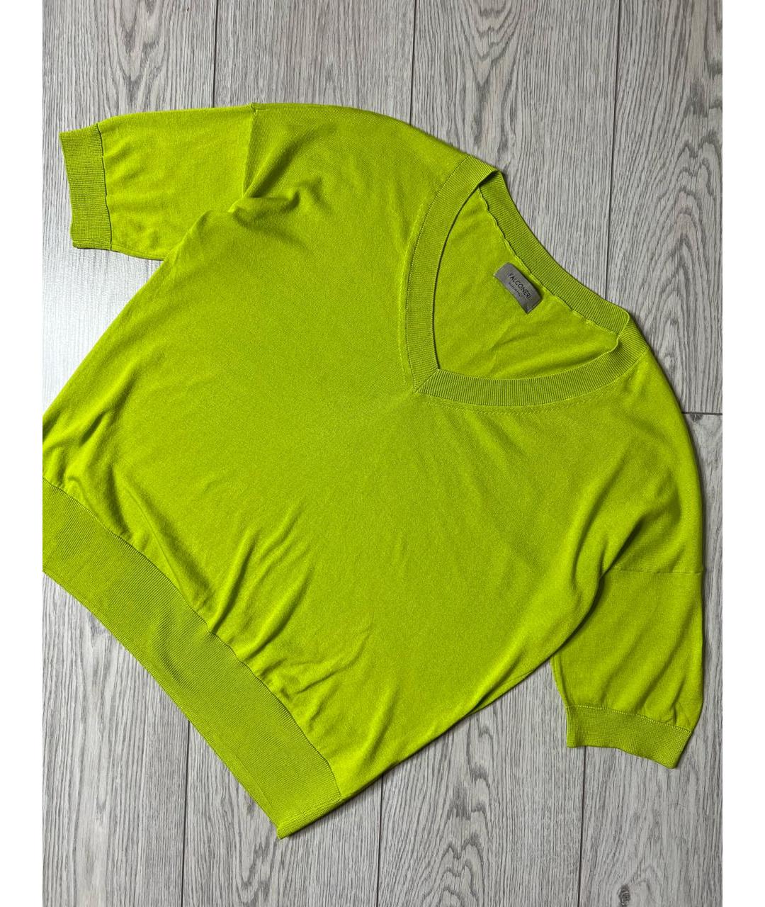 FALCONERI Салатовая шелковая футболка, фото 2