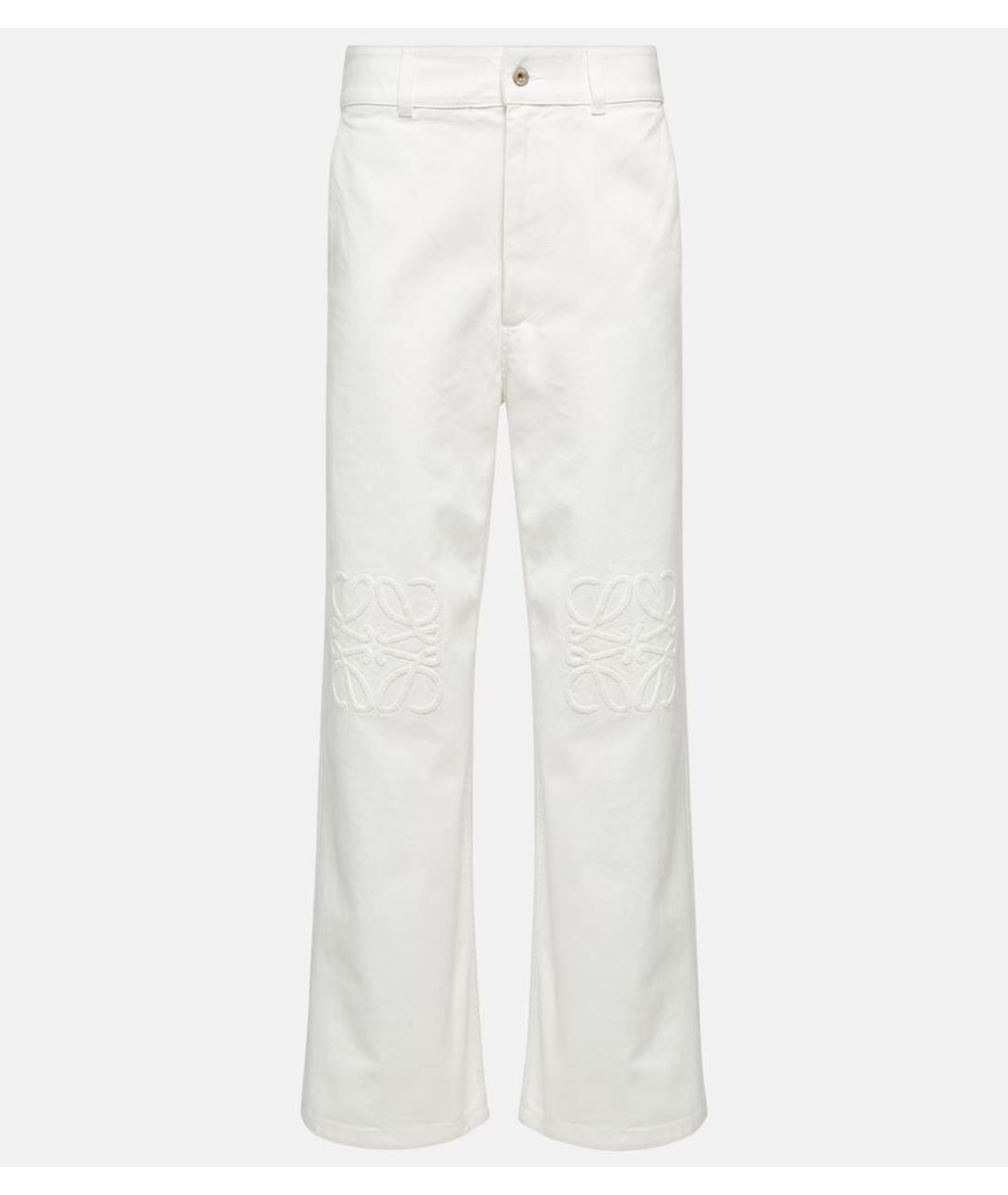 LOEWE Белые хлопковые прямые джинсы, фото 6