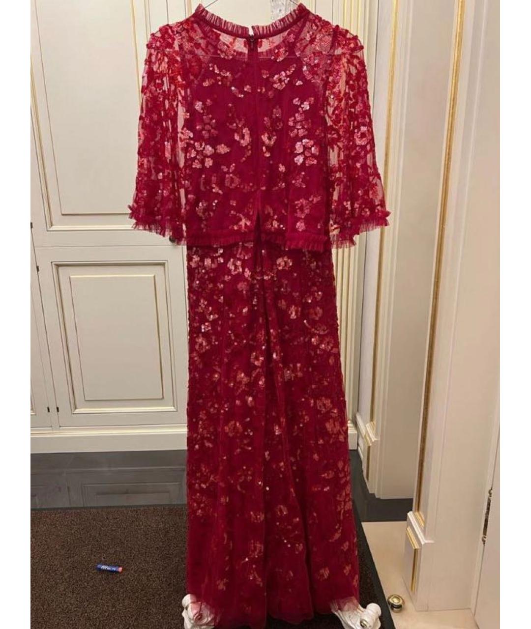 NEEDLE & THREAD Бордовое полиэстеровое вечернее платье, фото 2