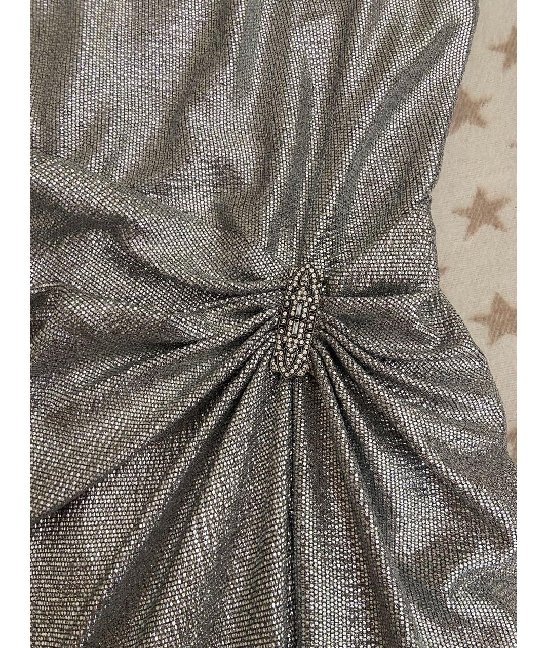 RALPH LAUREN Серебряное полиэстеровое вечернее платье, фото 3