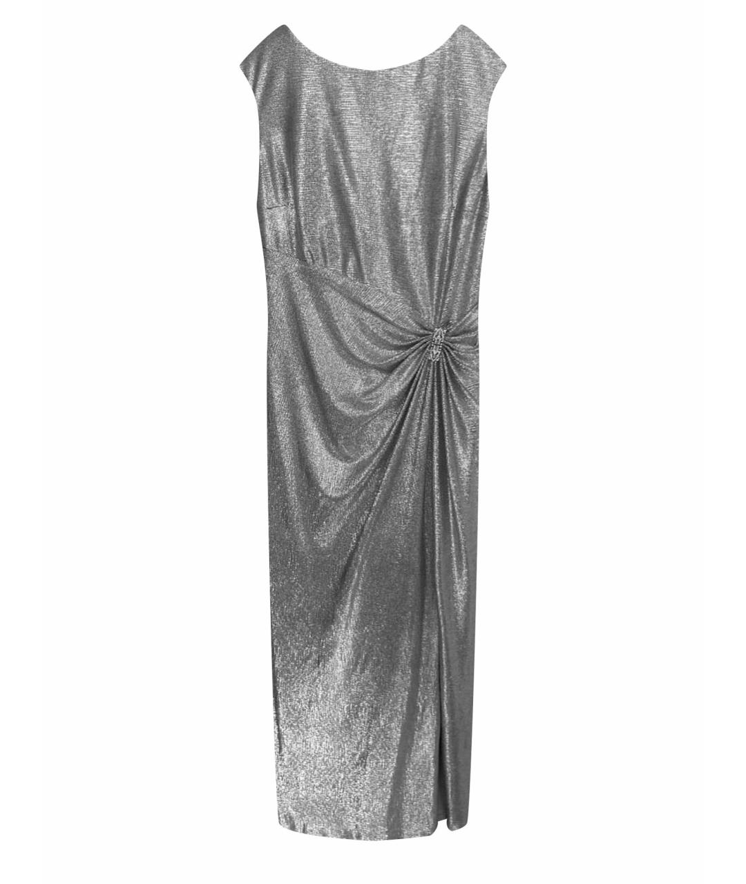 RALPH LAUREN Серебряное полиэстеровое вечернее платье, фото 1